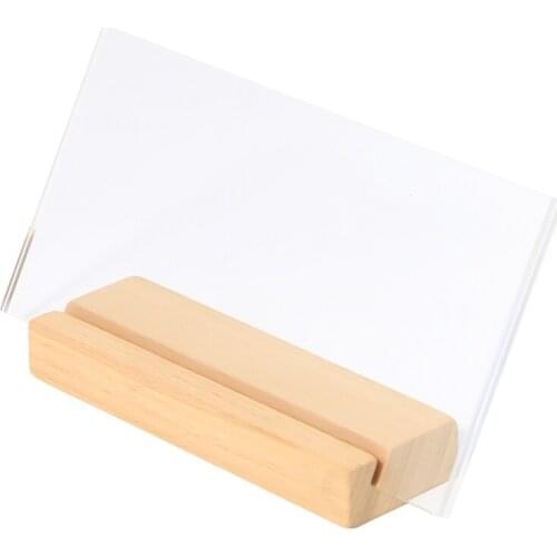 150*100mm Menu Holder Stand A6 Photo Frame Paper Picture Cover Acrylic Label Frame Wood Sign Stand Desk Photo Holder Display