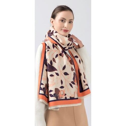 2021luxury double-sided scarf women winter warm cashmere shawl scarf printed soft thin blanket holiday gift