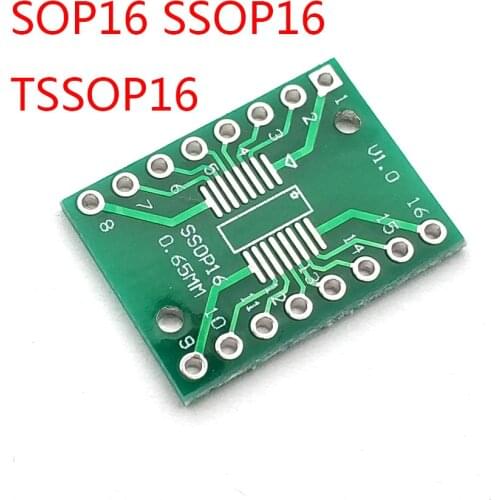 SOP16 SSOP16 TSSOP16 To DIP DIP16 0.65/1.27mm IC Adapter PCB Board
