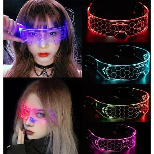 LED Eyeglasses Beehive Colorful Luminous Glasses For Visor DJ Bar KTV Christmas Festival Birthday New Year Glow Party Decoration