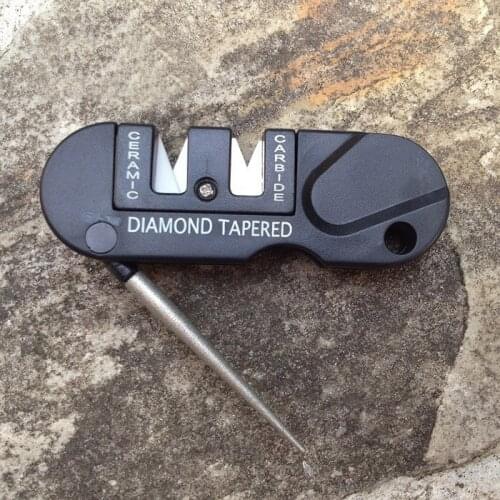 Mini Black EDC Sharpener Knife Sharpener Survival Steel Grindstone Tapered Outdoor Tool Equipment Folding Knife Sharpening