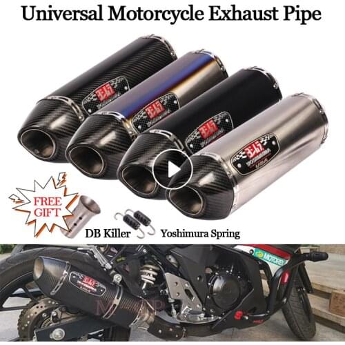 Carbon Fiber Universal Motorcycle Yoshimura Exhaust Pipe DB Killer Escape Moto Muffler For Honda PCX 125 CBR500 GSXR125 R3 Z900