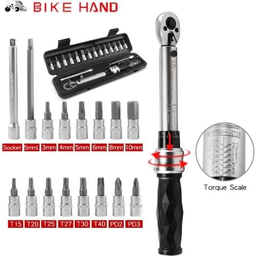 Bike Hand Bicycle Repair Multi Tool Kit Bicycle Tools 1-25 NM Bike Ratchet Torque Wrench Kit Multifunction Hexagon Key Set