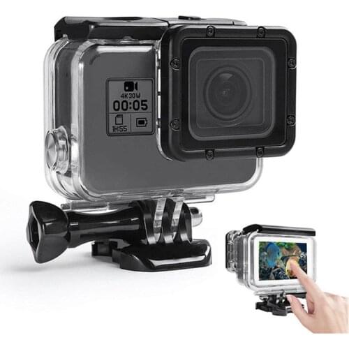 50M/197ft Waterproof Case Touch Screen Underwater Diving Protective Cover Housing Mount for Go Pro Hero 6 5 7 Black Accessories