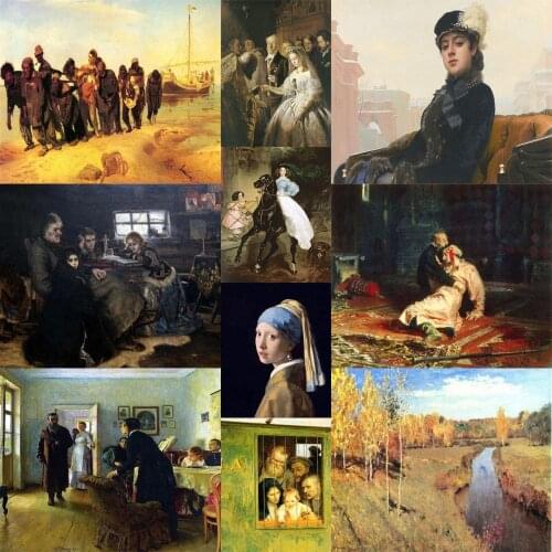 Russia Famous Painting Series 5D DIY Diamond Painting Full Square Round Diamond Embroidery Mosaic Home Decor Gift