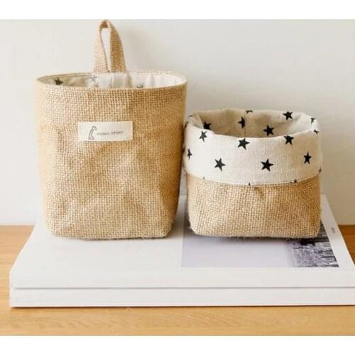 1PC Cotton and linen Kitchen Supplies Hanging bag Storage Organizer Multifunction Creative Pocket Pouch