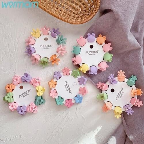 Warmom 10pcs/LotFruit Ornments Hair Claw Clip For Girls Acrylic Jaw Crab Clip Children Hair Accessories Headdress For Thick Hair