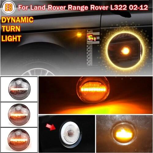 2Pcs Led Side Marker Dynamic Led Sequential Turn Signals Side Lamp Flowing Panel Led Light For Land Rover Range Rover L322 02-12