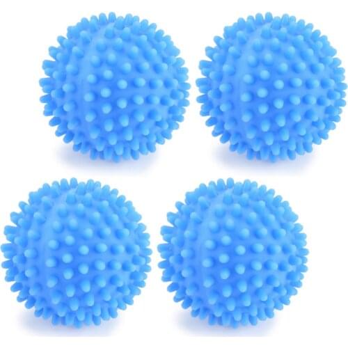 4pcs/Set Blue PVC Reusable Dryer Balls Laundry Ball Washing Drying Fabric Softener Ball for Home Clothes Cleaning Tools