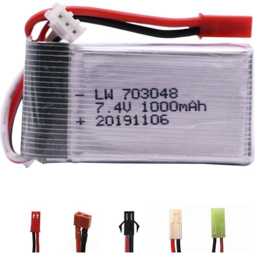 703048 7.4V 1000mah 2S Lipo Battery JST/SM/T/EL-2P Plug For MJXRC X600 U829A U829X X600 F46 X601H JXD391 FT007 RC toys accessory