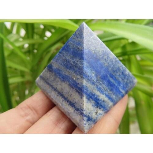 AA Rare Nature Blue Lapis Lazuli Crystal Pyramid Point Healing 70G
