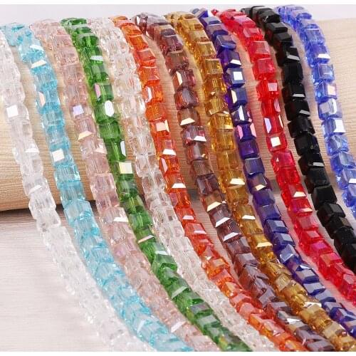 2MM 3MM 4MM 6MM 8MM Austria Crystal Beads Cube Glass Beads Loose Spacer Beads For DIY Bracelet Jewelry Making