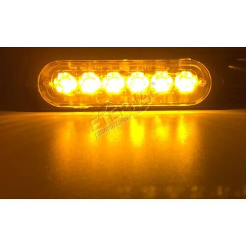 Free shipping 20pcs 6W slim led strobe light safety lamp for 4x4 motorcycle lada niva truck trailer offroad signal marker