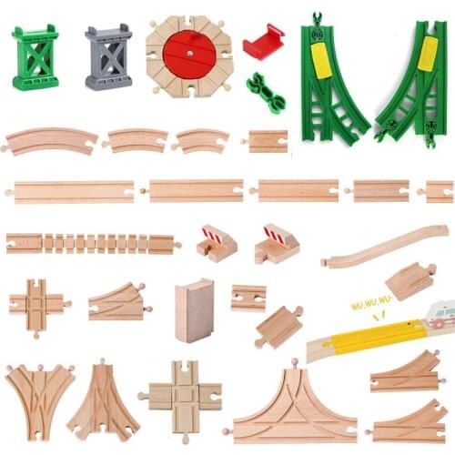 All Kinds Wooden Railway Train Track Accessories Beech Wooden Tracks Fit For Biro All Brands Wood Tracks Train Toys For Kids