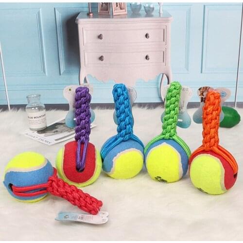 Dog Cotton Rope Toy Ball Pet Fun Chewing Teeth Teeth Cleaning Toy 11cm Tennis Interactive Dog Training Supplies Pet Toy Supplies