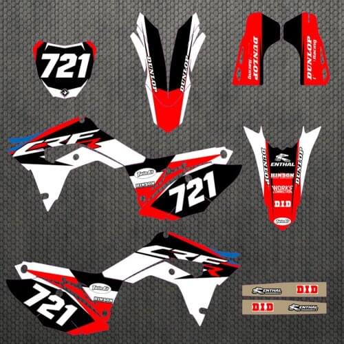 For Honda 250 CRF 250R 2018 2019 2020 2021 Decals Graphics Background Stickers Kits For Honda CRF450R 2017 2018 2019 2020 CRF450