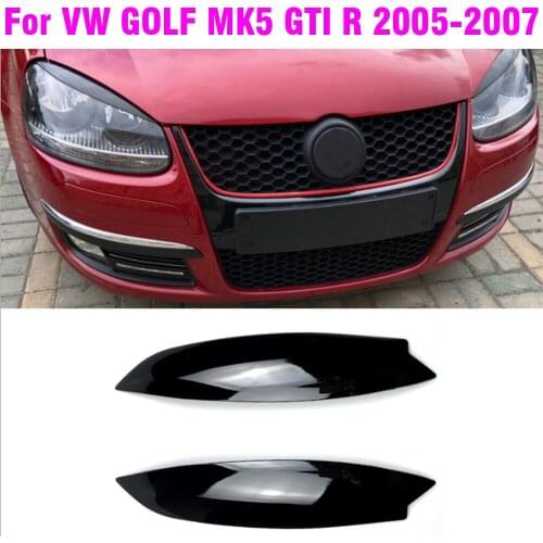 Gloss Black Headlights Modified Light Eyebrow Front Light Eeyebrow Trim Strip For VW Golf 5 GTI 2005 2006 2007