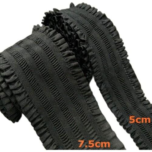 HL 5cm/7.5cm Two Size 1 Meter Black Lace Elastic Waist Belt Bands Garment DIY Accessories Jacquard Waistband E001