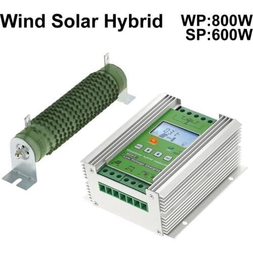MPPT Wind Solar Hybrid Charge Controller for 24V 1400W System WP 800W Wind+SP 600W Solar Power with Booster and Dump Load