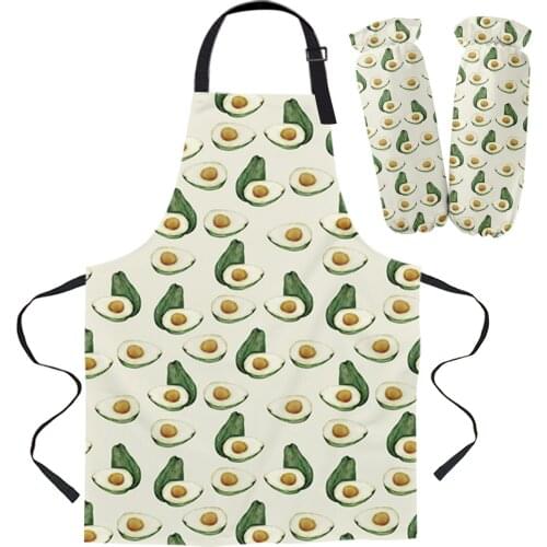 Plant Green Fruit Avocado Kitchen Apron Baking Accessories Sleeveless Aprons for Men Women Home Cleaning Tools
