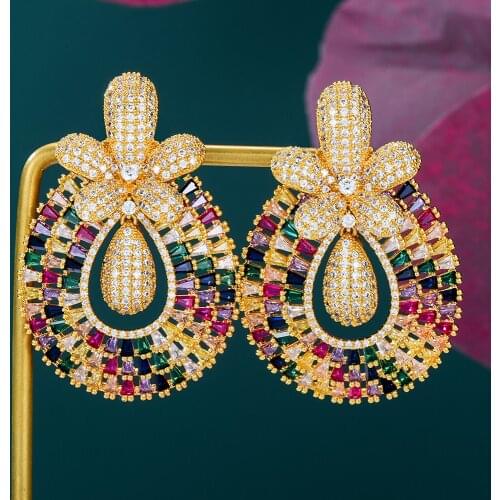 Missvikki High Quality 2PCS Big Waterdrop Pendant Earrings Necklace Jewelry Set Noble Luxury Super Bridal Wedding Accessories