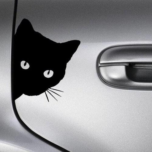 Black Cat Face Sticker Funny Car Decal Window Truck Auto Bumper Laptop Reflective Sticker For Auto Car Stickers Styling Decor