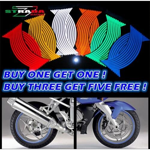 Newbee 16 Pcs Strips Motorcycle Wheel Sticker Reflective Decals Rim Tape Bike Car Styling For YAMAHA HONDA SUZUKI Harley BMW KTM