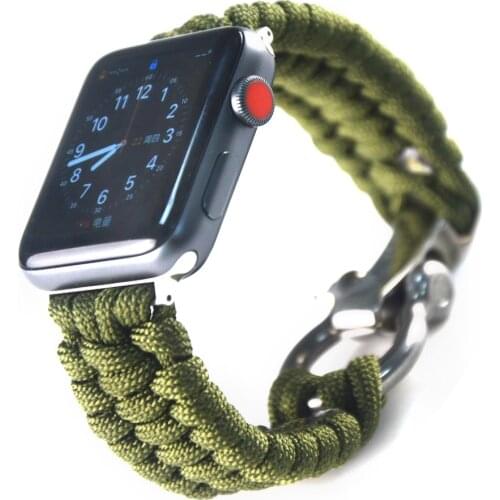 Nylon Rope strap for iwatch bands 42mm 44 for Apple Watch Band SE 38mm 40mm Series 6 5 4 3 2 1 Paracord Survival Bracelet