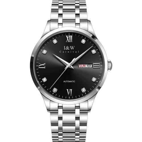 CARNIVAL New Men Mechanical Wristwatches SEIKO 36 Movement Automatic Watch Men Sapphire Waterproof Double Calendar Montre Homme