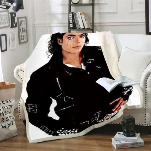 Michael Jackson 3D Printed Sherpa Blanket Couch Quilt Cover Travel Bedding Outlet Velvet Plush Throw Fleece Blanket Bedspread 04