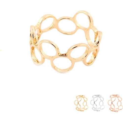 Wholesale 10pc/lot Fashion Connected Circle Ring Geometric Round Finger Rings For Women Ladies Can Mix Color