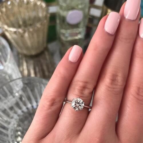 Original solid arrivals 925 sterling silver AAA zirconia women wedding engagement Simple band ring wholesale rings R4339