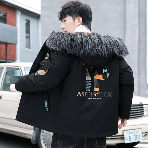 2021 Autumn Casual Warm Hooded Cotton-Padded Jackets Winter Parka Men With Fur Collar Streetwear Tops Thicken Wadded Jacket 3XL
