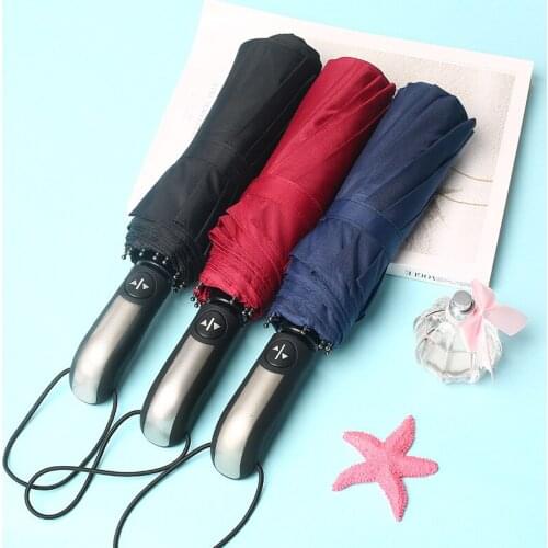 Wind Resistant Folding Automatic Umbrella Rain Women Auto Luxury Big Windproof Umbrellas Rain For Men Black Coating 10K Parasol