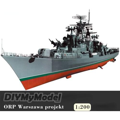 Soviet Russian 61 Kashin class polish Warsaw missile destroyer 1:200 DIY Handcraft Paper Model Kit Handmade Toy Puzzles