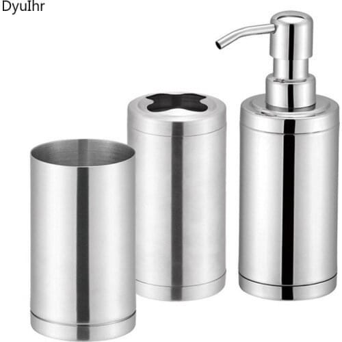DyuIhr modern minimalist stainless steel bathroom lotion straight bottle hotel bathroom bathroom toiletries bathroom accessories