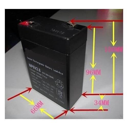 Free shipping 1pcs 6V 2.8Ah lead acid battery rechargeable battery electronics said the battery Electric toys, lantern battery