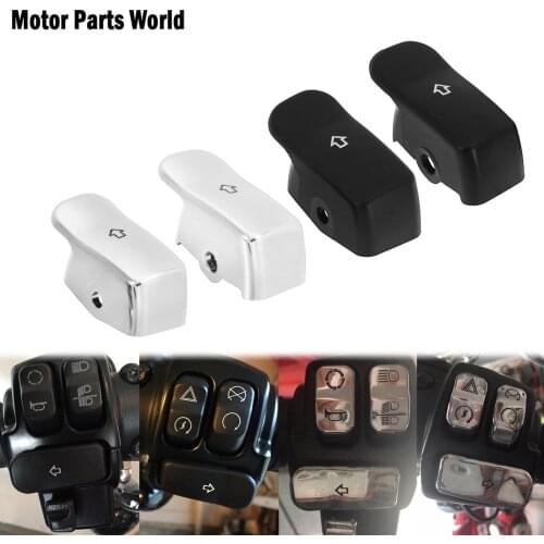 2Pcs Motorcycle Turn Signal Switch Extension Caps Extended Button Cover For Harley Softail Deluxe FLSTN Fatboy Breakout FLSTC