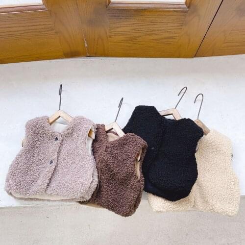 Explosion clothing autumn and winter girls baby comforter cotton thickened upgraded version of plush solid color childrens vest