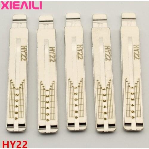 XIEAILI 20Pcs NO.77 HY22 Engraved Line Key Blade Scale Shearing Teeth Uncut Key Blade For Hyundai IX35 For Kia Sportage S307