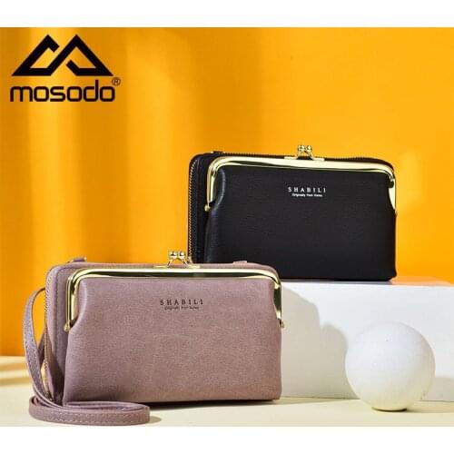 Mosodo Women Zip Wallet PU Leather Handbag Ladies Solid Shoulder Clutch Bag Travel Card Holders Coin Purse 2021 New Fashion