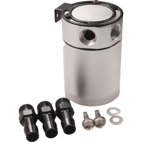 1Pc Car Racing Universal Aluminum Alloy 3Port Oil Catch/Can/Tank/Reservoir Air-Oil Separator Racing Baffled Engine Oil Separator
