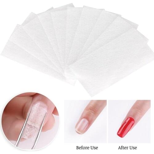 10Pcs No Paper Holder Quick Nail Art Extension Fiberglass Fiber Film Builder It is easy to apply glue on the nail, convenient to