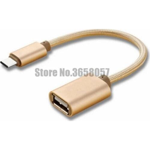 100pcs braided nylon Type C USB 3.1 Male to OTG Type-A Female Adapter Cord For samsung s8 s9 Android Tablet