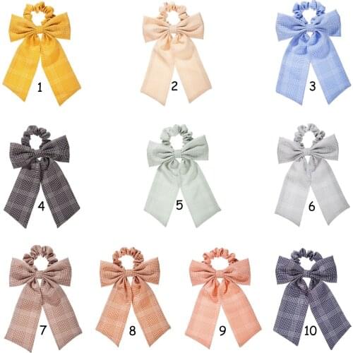 20 Pcs/Lot, New women Girls Fabric Bow Hair Scrunchies Elastic Hair Bands Bowknot Hair Ties Ponytail Holders