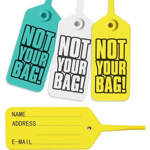6pcs Dispossable Plastic Luggage Security Tags Bag Personalized Travel Air Suitcase Labels With Name Address in Stock