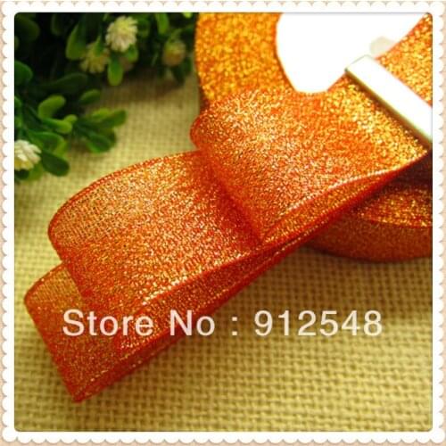 9871,Free Shipping 1"(25MM) one 25Yards/ROLL Organza Ribbon Riband Band Bloned Woven Blet Jewelry Accessory