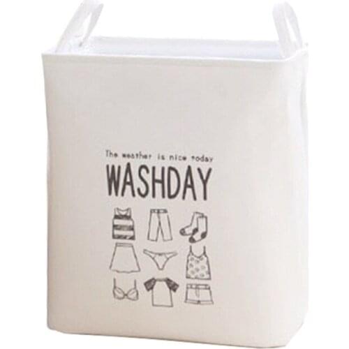 White EVA Clothes Folding Storage Hamper Portable Fabric Shopping Basket Debris Toys Organizer