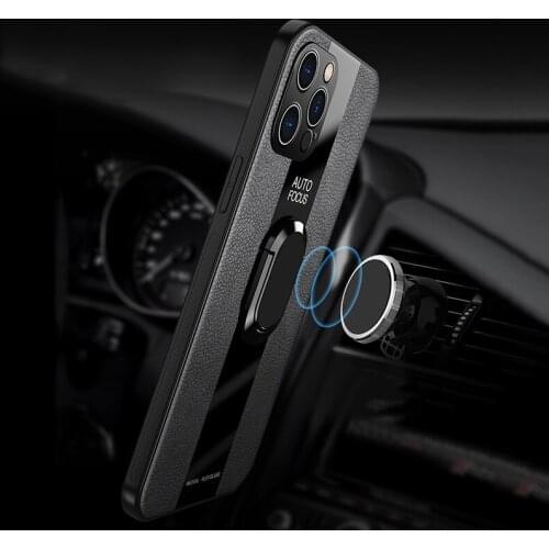 For Iphone 12 Case For Iphone 11 Pro Max 12 Mini XR X XS 10 7 8 Plus 6 6S SE 2020 Cover Leather Ring Holder Capa Iphone11 Funda