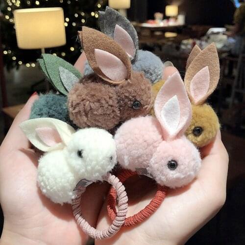 Plush Rabbit Ears Hair Clip for Children Cute Head Rope Girl Hair Accessories